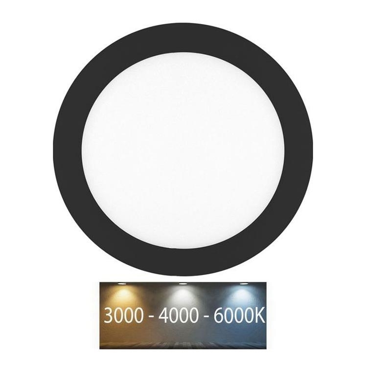 Χωνευτό Φωτιστικό μπάνιου LED LADA LED/18W/230V 3000/4000/6000K διάμετρος 22 cm IP44 μαύρο