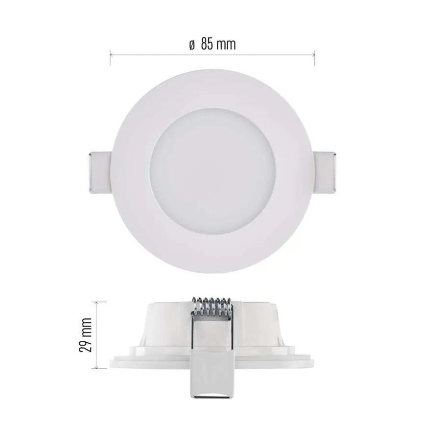 Χωνευτό Φωτιστικό μπάνιου LED LORI LED/4,5W/230V IP65 2700/4000K διάμετρος 8,5 cm λευκό