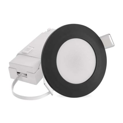 Χωνευτό Φωτιστικό μπάνιου LED LORI LED/4,5W/230V IP65 2700/4000K διάμετρος 8,5 cm μαύρο