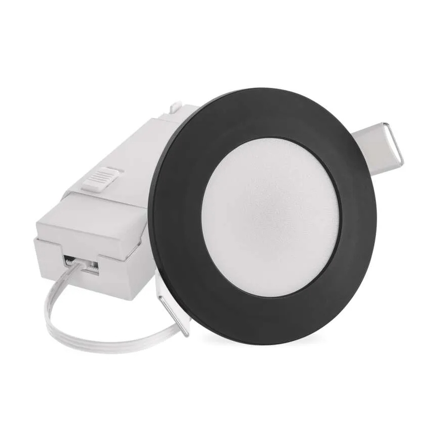 Χωνευτό Φωτιστικό μπάνιου LED LORI LED/4,5W/230V IP65 2700/4000K διάμετρος 8,5 cm μαύρο