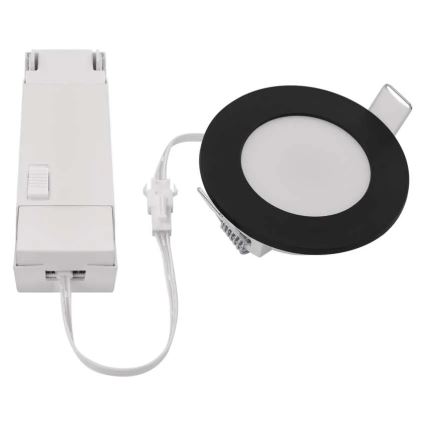 Χωνευτό Φωτιστικό μπάνιου LED LORI LED/4,5W/230V IP65 2700/4000K διάμετρος 8,5 cm μαύρο