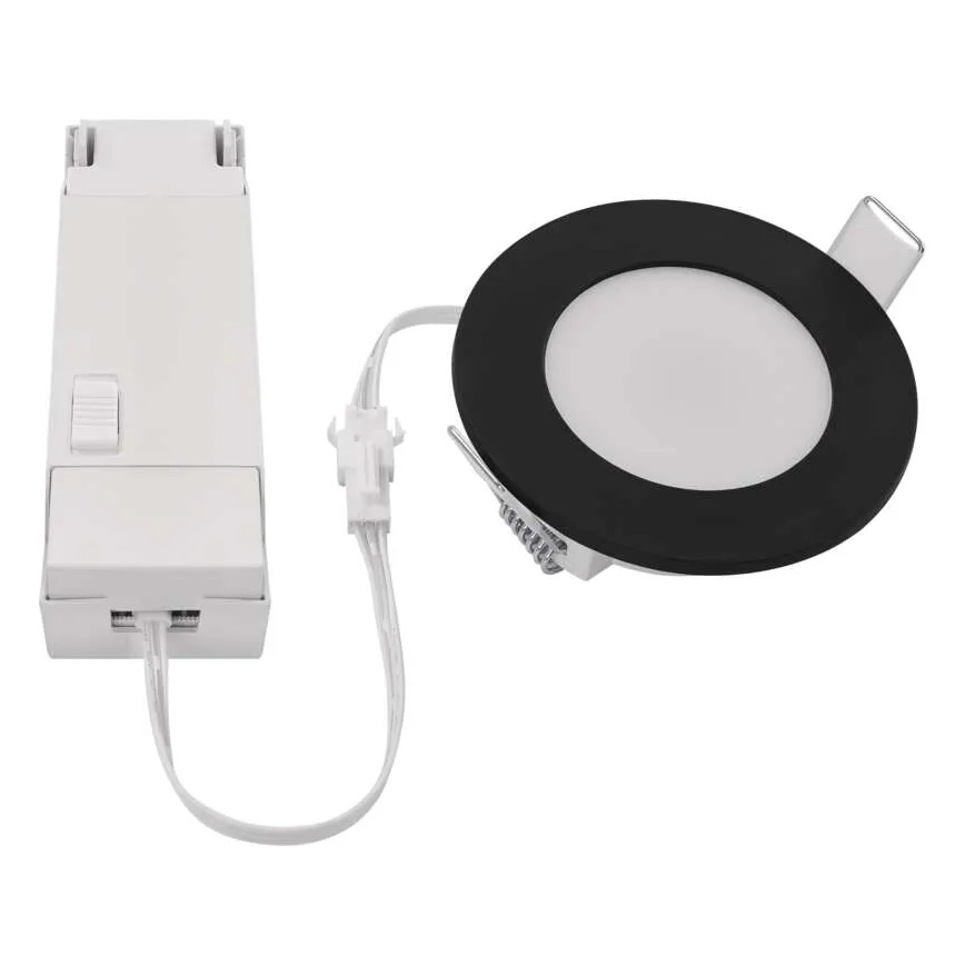 Χωνευτό Φωτιστικό μπάνιου LED LORI LED/4,5W/230V IP65 2700/4000K διάμετρος 8,5 cm μαύρο