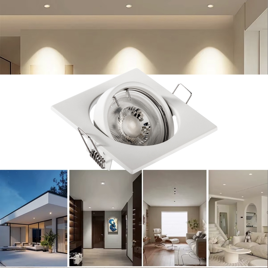 Χωνευτό φωτιστικό οροφής 1xGU10/MR16/10W/230V 9x9 cm λευκό