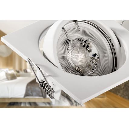 Χωνευτό φωτιστικό οροφής 1xGU10/MR16/10W/230V 9x9 cm λευκό