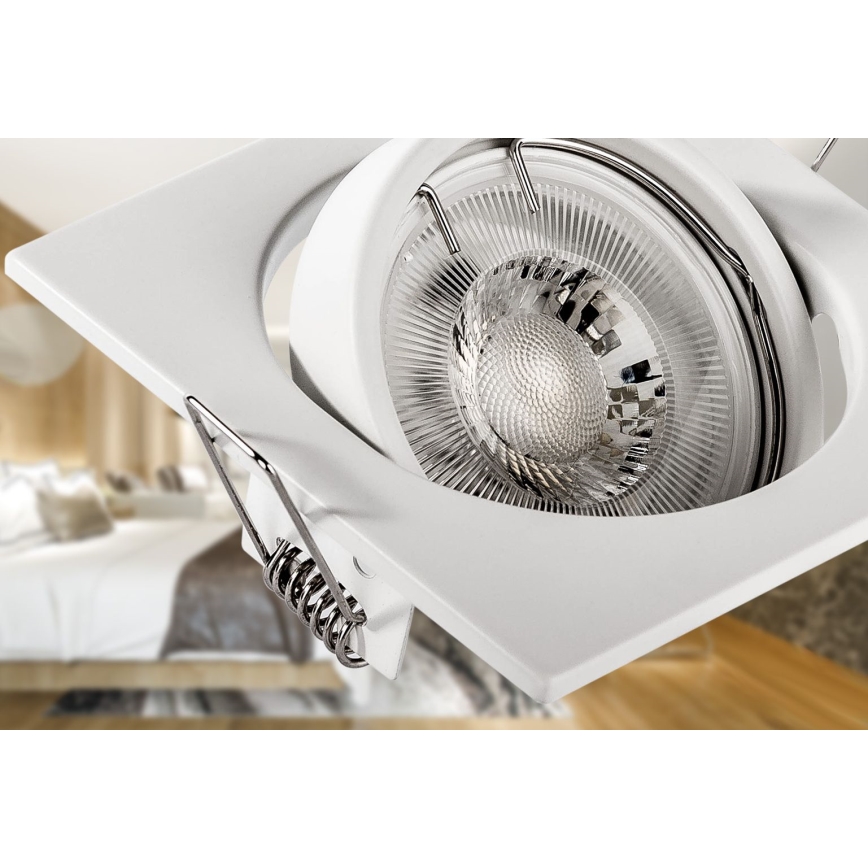 Χωνευτό φωτιστικό οροφής 1xGU10/MR16/10W/230V 9x9 cm λευκό