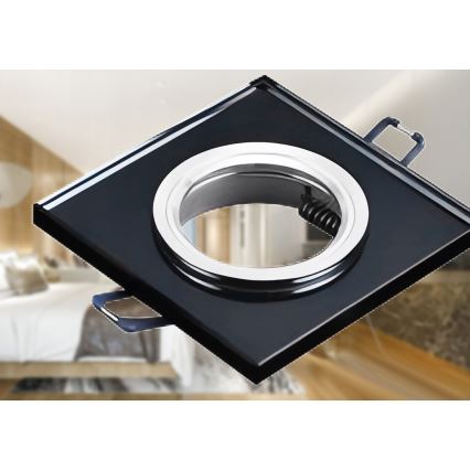 Χωνευτό φωτιστικό οροφής 1xGU10/MR16/10W/230V 9x9 cm μαύρο