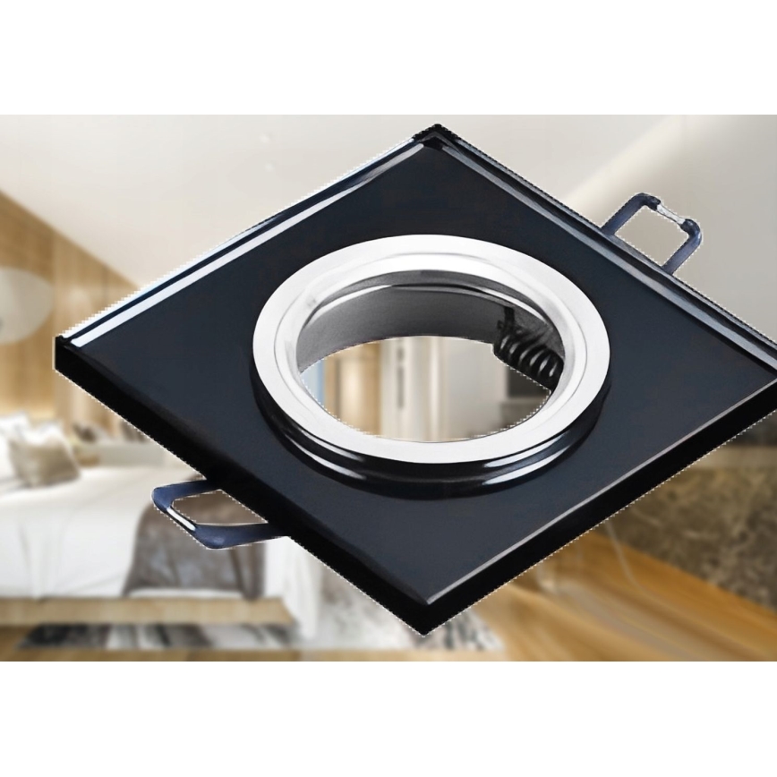 Χωνευτό φωτιστικό οροφής 1xGU10/MR16/10W/230V 9x9 cm μαύρο