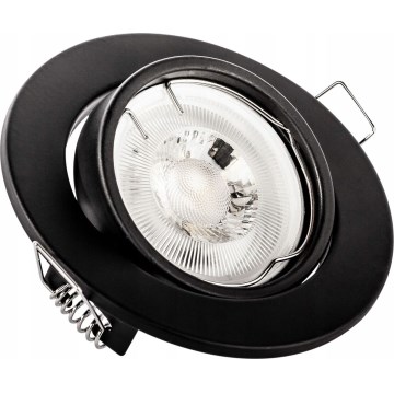 Χωνευτό φωτιστικό οροφής 1xGU10/MR16/10W/230V διάμετρος 9 cm μαύρο
