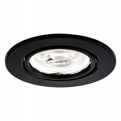 Χωνευτό φωτιστικό οροφής 1xGU10/MR16/10W/230V διάμετρος 9 cm μαύρο