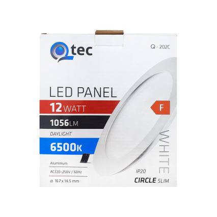 Χωνευτό φωτιστικό οροφήςLED QTEC LED/12W/230V 6500K διάμετρος 16,7 cm