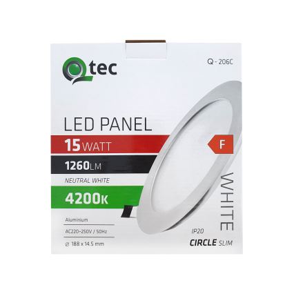 Χωνευτό φωτιστικό οροφής LED QTEC LED/15W/230V 4200K διάμετρος 18,8 cm