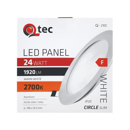 Χωνευτό φωτιστικό οροφής LED QTEC LED/24W/230V 2700K διάμετρος 29,6 cm