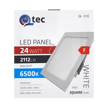 Χωνευτό φωτιστικό οροφής LED QTEC LED/24W/230V 6500K 29,2x29,2 cm