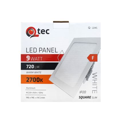 Χωνευτό φωτιστικό οροφής LED QTEC LED/9W/230V 2700K 14,6x14,6 cm