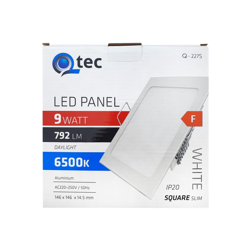 Χωνευτό φωτιστικό οροφής LED QTEC LED/9W/230V 6500K 14,6x14,6 cm