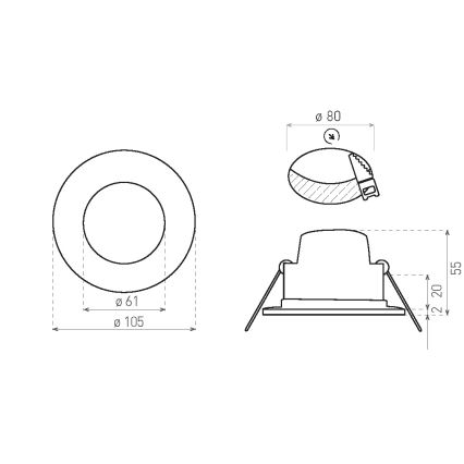 Χωνευτό φωτιστικό οροφής μπάνιου LED BONO LED/8W/230V 3000K IP65 λευκό