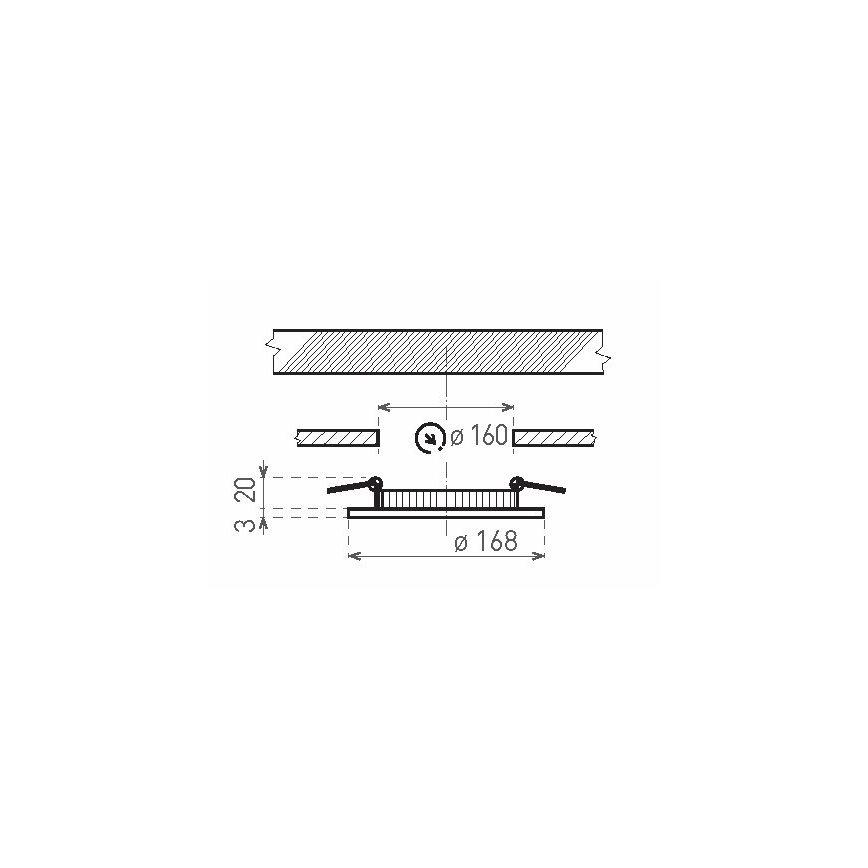 Χωνευτό φωτιστικό οροφής μπάνιου LED VEGA LED/12W/230V 3800K διάμετρος 16,8 cm IP44  λευκό πάγου