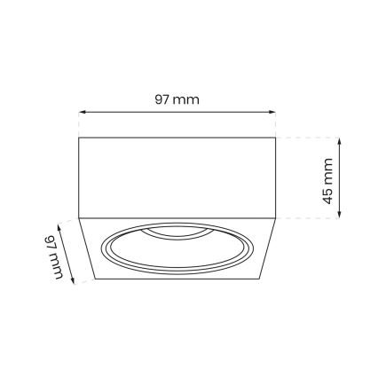 Χωνευτό φωτιστικό σποτ BALI 1xGU5,3/MR16/25W/12V τετράγωνο μαύρο