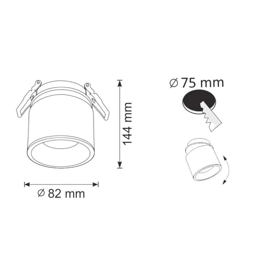 Χωνευτό φωτιστικό σποτ HARON 1xGU10/10W/230V λευκό/χρυσαφί