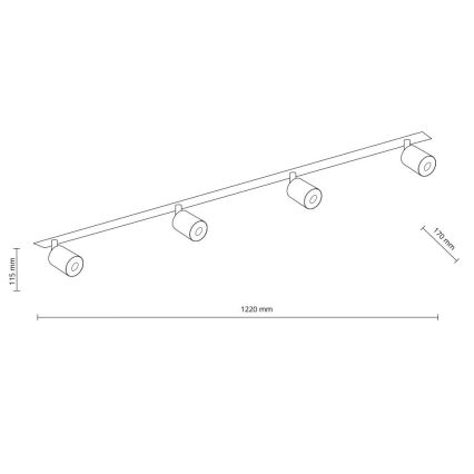 Χωνευτό φωτιστικό σποτ NEX 4xGU10/10W/230V μαύρο