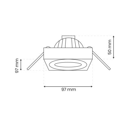 Χωνευτό φωτιστικό σποτ NUSA 1xGU5,3/MR16/50W/12V γωνιακό λευκό