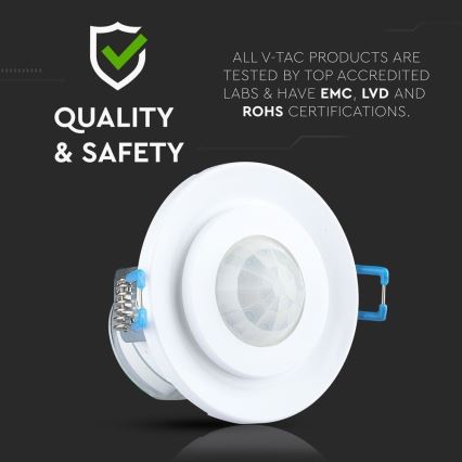 Χωνευτός αισθητήρας κίνησης PIR 360° 400W/230V λευκό