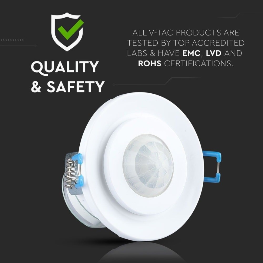 Χωνευτός αισθητήρας κίνησης PIR 360° 400W/230V λευκό