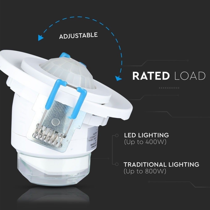 Χωνευτός αισθητήρας κίνησης PIR 360° 400W/230V λευκό