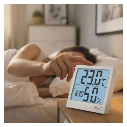 Ψηφιακό θερμόμετρο με υγρόμετρο 1xAA λευκό