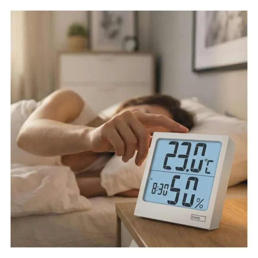Ψηφιακό θερμόμετρο με υγρόμετρο 1xAA λευκό