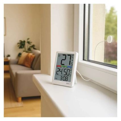 Ψηφιακό θερμόμετρο με υγρόμετρο 2xAAA λευκό
