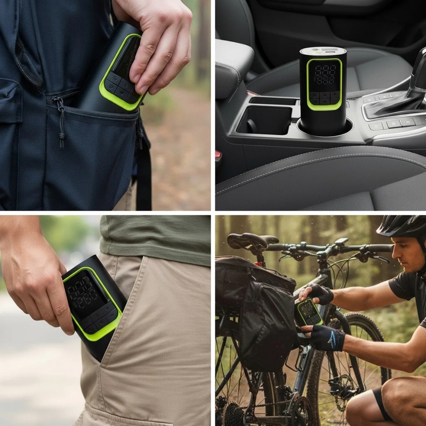 Ψηφιακός φορητός συμπιεστής τσέπης 5V 8000 mAh μαύρος